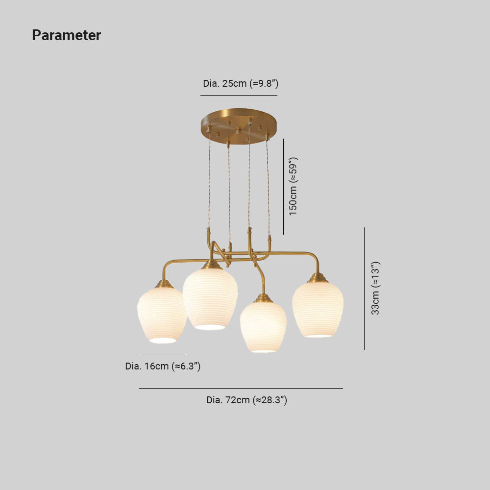 Valentina Moderne LED Lustre Or Métal Verre Salon/Chambre À Coucher - Neutralighting