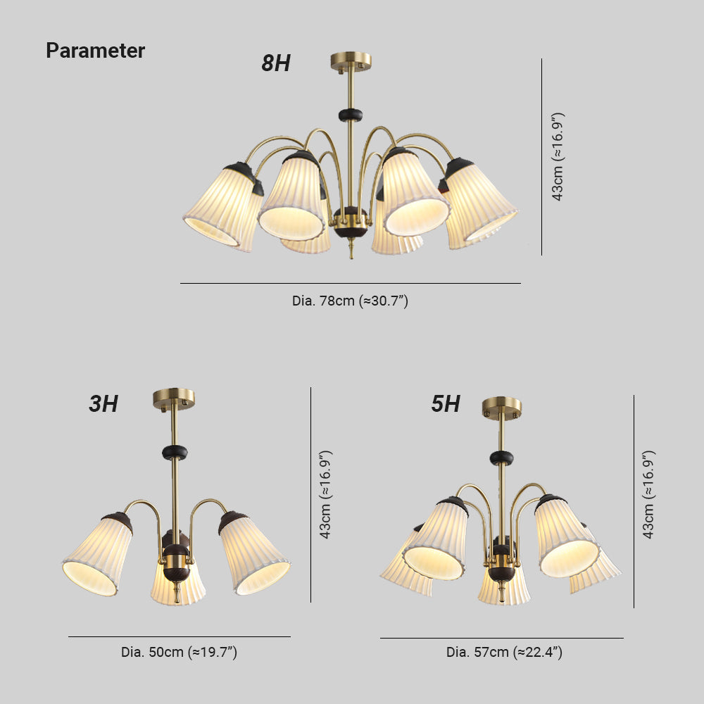 Ray Rétro LED Lustre Or Métal Chambre À Coucher/Salle À Manger - Neutralighting
