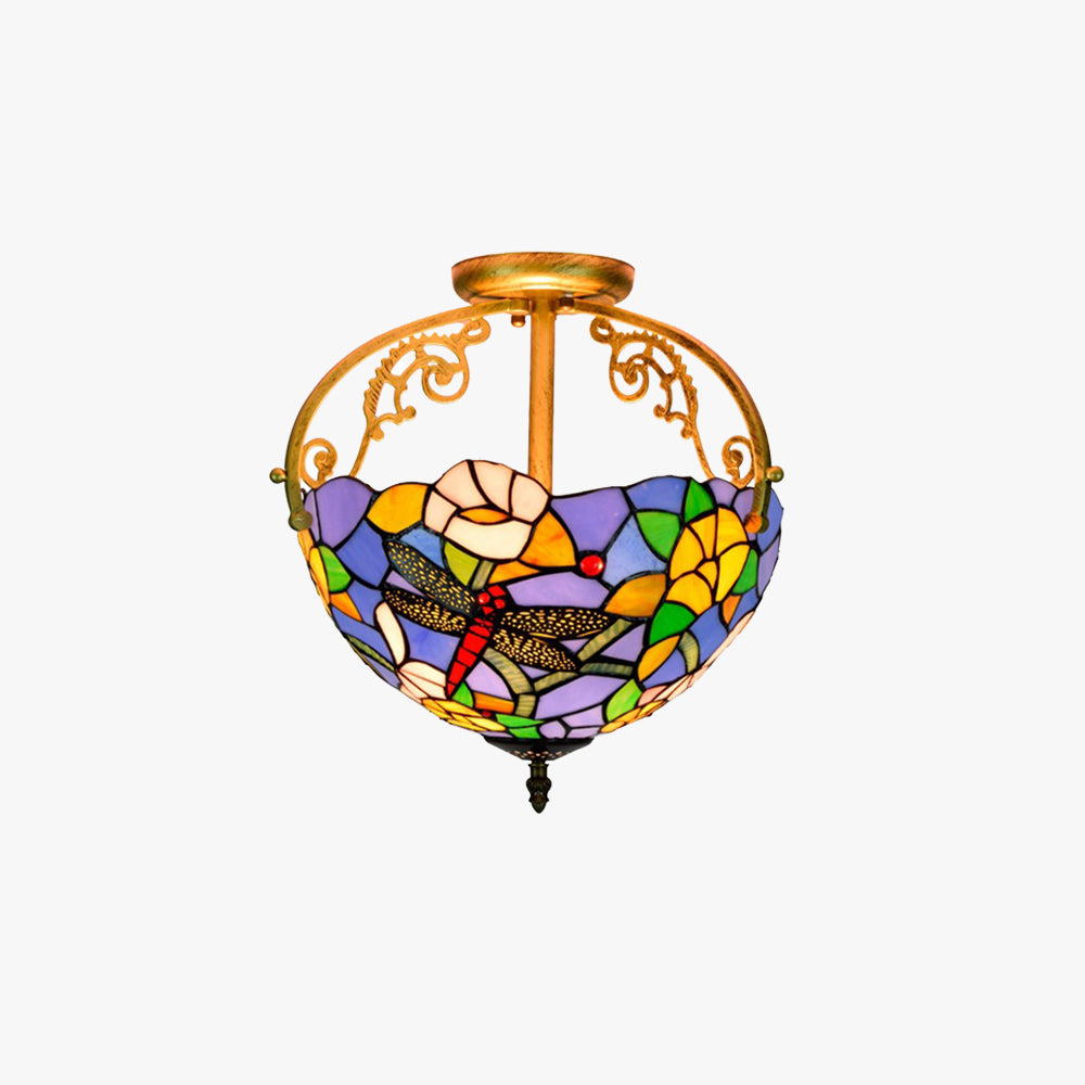 Tiffany Vintage Acrylique Plafonnier Métal/Verre Salon - Neutralighting