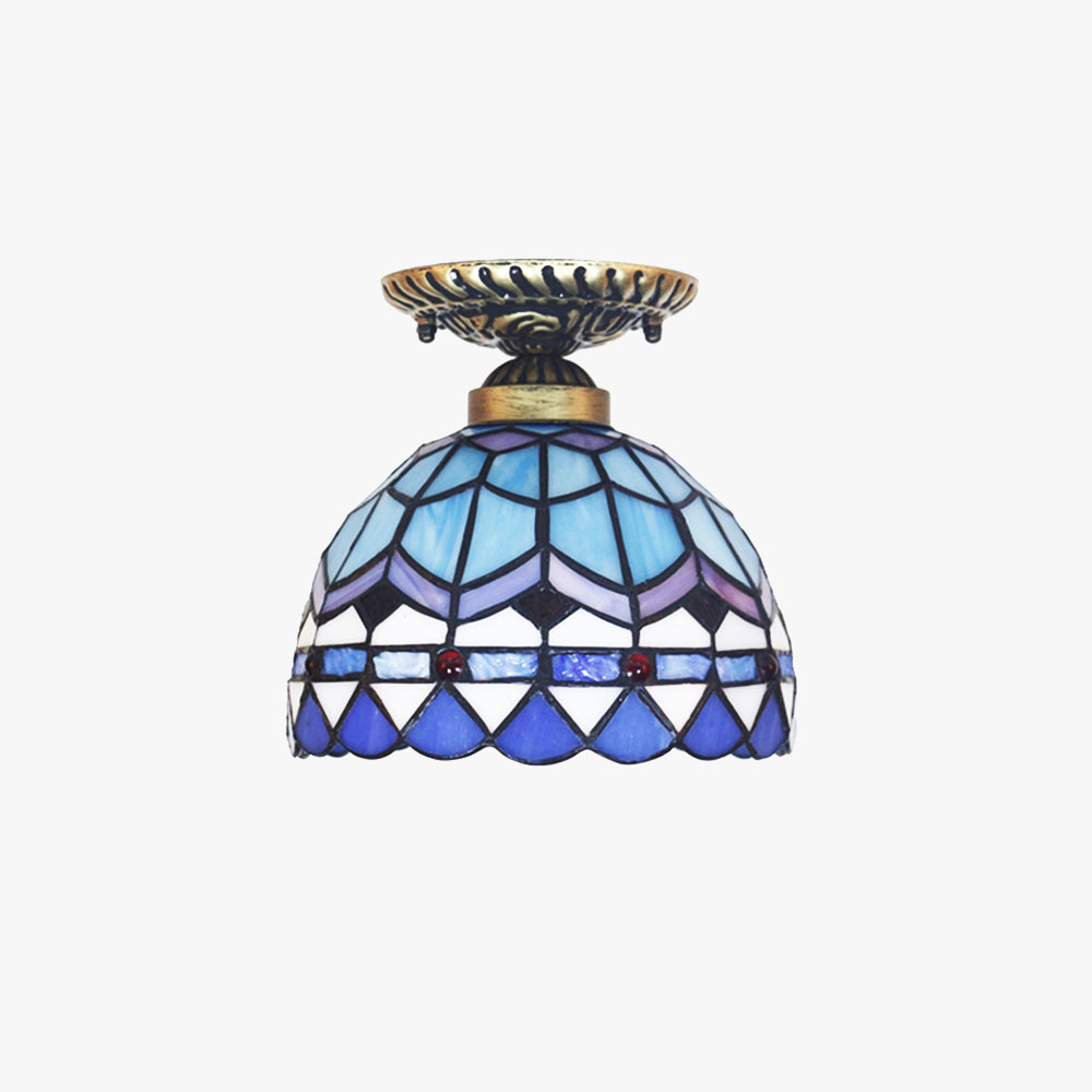 Tiffany Vintage LED Plafonnier Métal/Verre Chambre À Coucher - Neutralighting