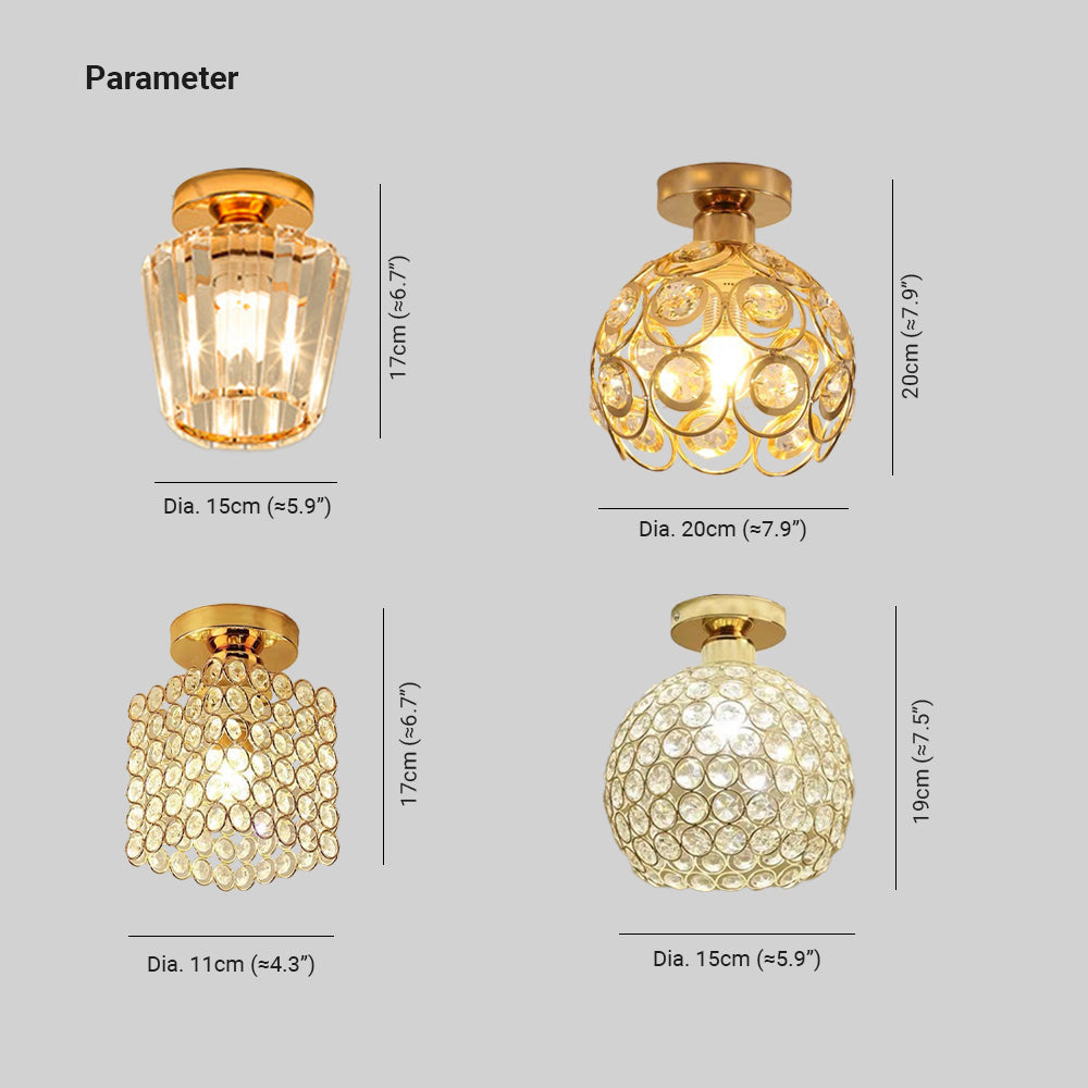 Arisha Moderne Plafonnier Métal Verre Chambre À Coucher - Neutralighting