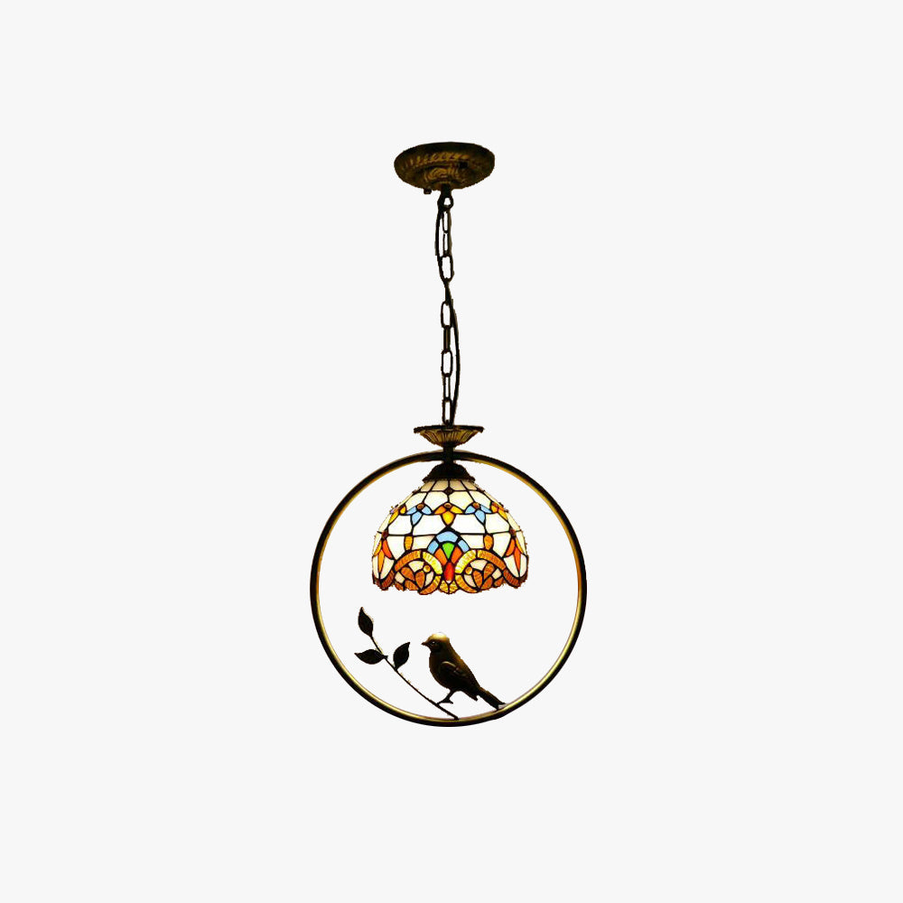 Tiffany Cottage Suspension Métal Verre Chambre À Coucher - Neutralighting