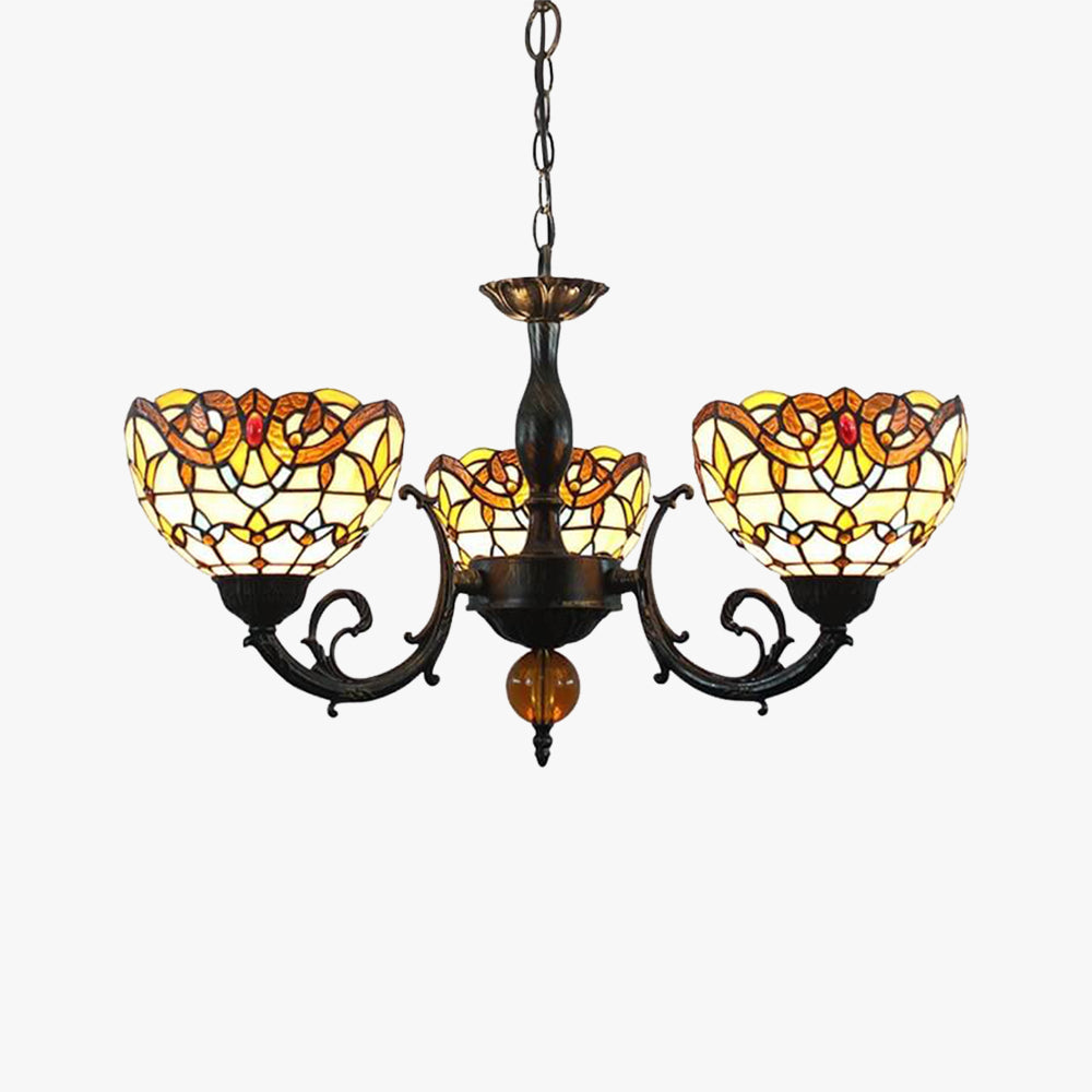 Tiffany Vintage LED Lustre Verre Salon/Chambre À Coucher - Neutralighting