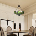 Tiffany Vintage Fleur LED Suspension Tachée Verre Métal Bar - Neutralighting