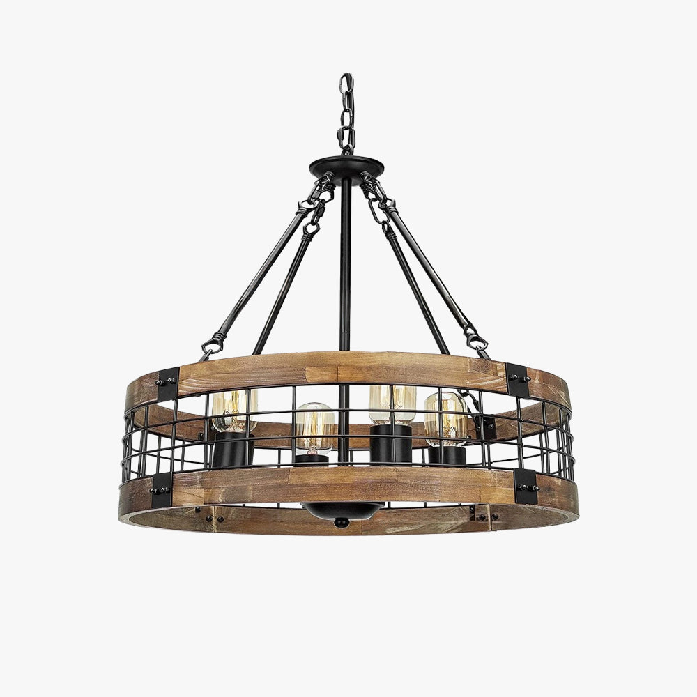 Silva Industriel LED Suspension Bois Métal Salon - Neutralighting