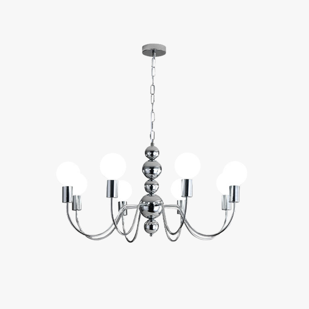 Valentina Lustre Médiéval LED Sphérique Noir Métal Salon - Neutralighting