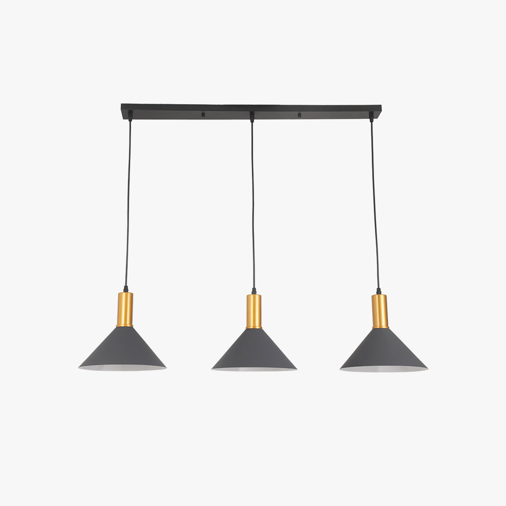 Arisha Suspension Luminaire 3 Lampes Design Italien Métal Verre Vert Grisâtre Salon/Salle à Manger - Neutralighting