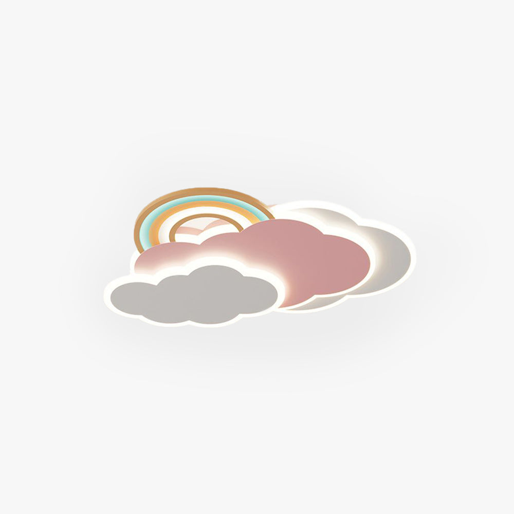 Aria Plafonnier Nuage Moderne, Métal/Acrylique, Blanc/Rose, Salon - Neutralighting