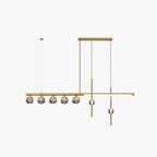 Kristy Suspension Linéaire/Sphère Moderne, Métal/Cristal, Doré, Salle à Manger - Neutralighting