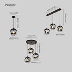 Silva Suspension Sphère/Multi Moderne, Métal, Noir/Blanc, Salon - Neutralighting