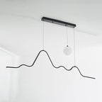 Arisha Suspension Linéaire Naturelle, Noir/Blanc/Or, Salon - Neutralighting