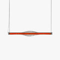 Ray Suspension Linéaire Industrielle, Métal /Acrylique, Rouge/Marron, Salon - Neutralighting