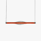 Ray Suspension Linéaire Industrielle, Métal /Acrylique, Rouge/Marron, Salon - Neutralighting