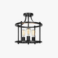 Silva Plafonnier Lanterne Industriel, Métal/Verre, Noir, Salon - Neutralighting