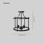 Silva Plafonnier Lanterne Industriel, Métal/Verre, Noir, Salon - Neutralighting