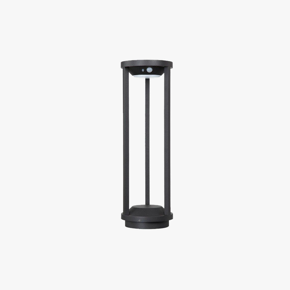 Ray Borne Extérieure Cylindrique Simple, Métal, Noir, Jardin - Neutralighting