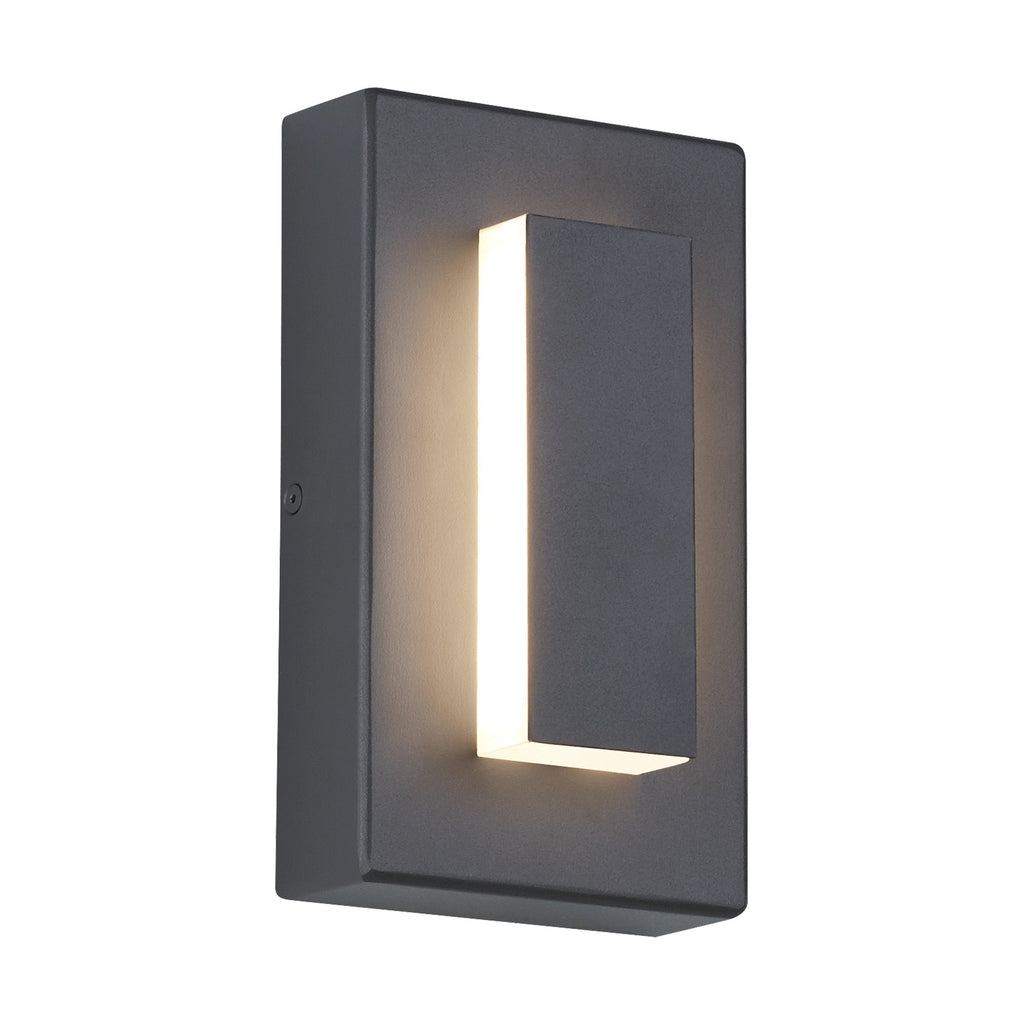 Applique Murale Rectangulaire Simple, Métal/Acrylique, Gris/Noir, Jardin/Couloir - Neutralighting