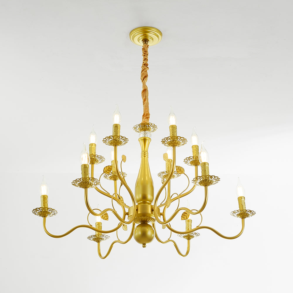 Kristy Vintage LED Lustre Noir/Doré Métal/Cristal Salon Chambre à coucher - Neutralighting