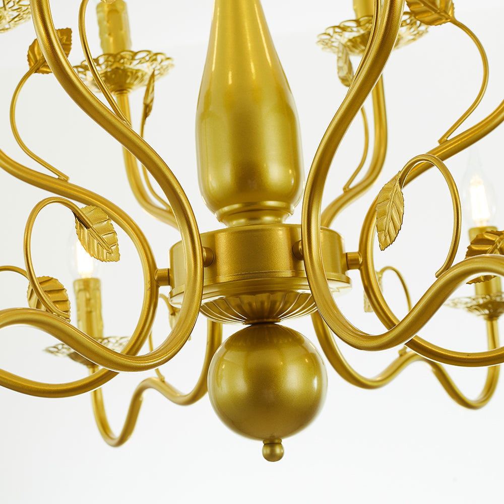Kristy Vintage LED Lustre Noir/Doré Métal/Cristal Salon Chambre à coucher - Neutralighting