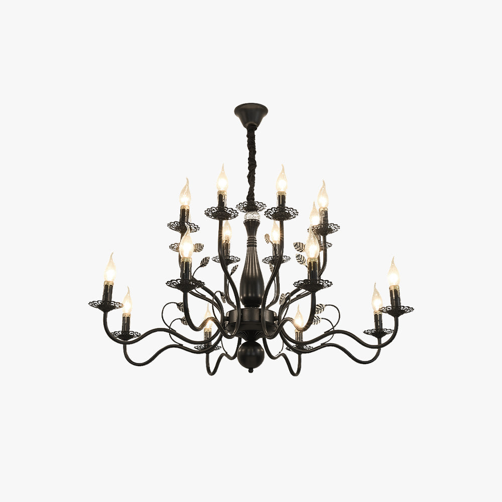 Kristy Vintage LED Lustre Noir/Doré Métal/Cristal Salon Chambre à coucher - Neutralighting