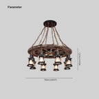 Epoch Ronde Vintage LED Lustre Bois/Métal/Verre Salon Cuisine - Neutralighting
