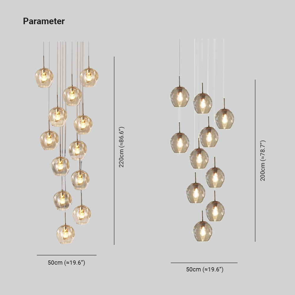 Valentina Moderne LED Lustre Doré Métal Verre Salon Chambre à coucher - Neutralighting