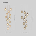 Valentina Moderne LED Lustre Doré Métal Verre Salon Chambre à coucher - Neutralighting