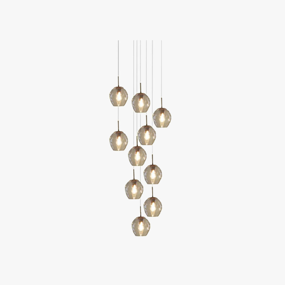 Valentina Moderne LED Lustre Doré Métal Verre Salon Chambre à coucher - Neutralighting