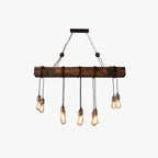 Silva Vintage LED Suspension Marron Bois Verre Salle à manger Salon - Neutralighting