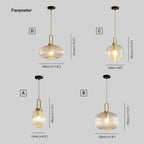 Arisha Moderne LED Suspension Doré Métal Verre Salle à Manger - Neutralighting