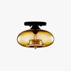 Arisha Oval Industriel LED Plafonnier Rouge/Marron/Ambre/Bleu Métal/Verre Salon - Neutralighting