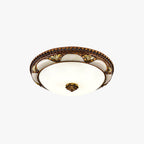 Silva Ronde Retro LED Plafonnier Brass Résine/Verre Chambre à coucher - Neutralighting