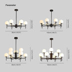 Valentina Bulle Moderne LED Lustre Noir/Doré Métal/Verre Chambre à Coucher - Neutralighting