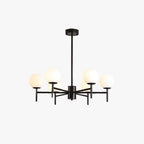 Valentina Bulle Moderne LED Lustre Noir/Doré Métal/Verre Chambre à Coucher - Neutralighting
