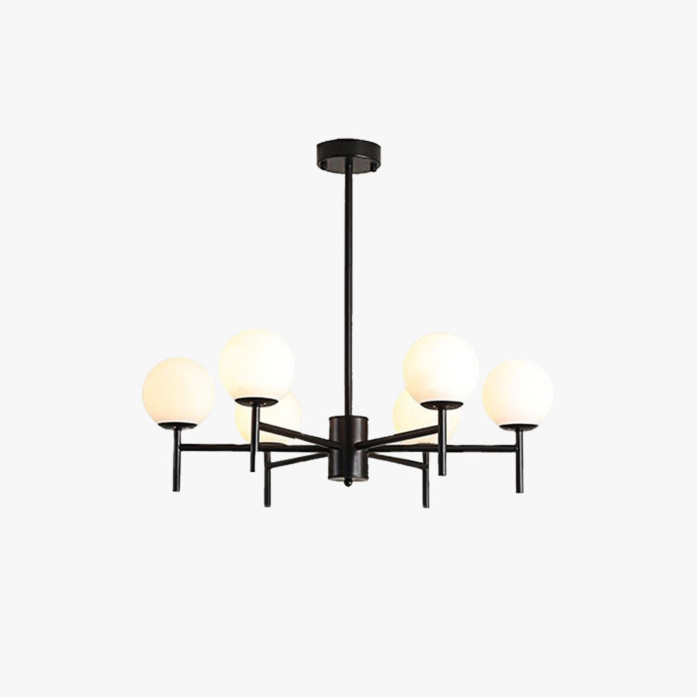 Valentina Bulle Moderne LED Lustre Noir/Doré Métal/Verre Chambre à Coucher - Neutralighting