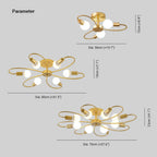 Valentina LED Plafonnier Fleur Moderne Métal Noir/Doré Floral Salon/Chambre à Coucher - Neutralighting