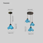 Ray Fleur Moderne LED Suspension Rose Bleu Métal Résine Salon - Neutralighting
