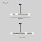 Valentina Suspension Linéaire Minimaliste, Metal/Verre, Blanc, Chambre - Neutralighting