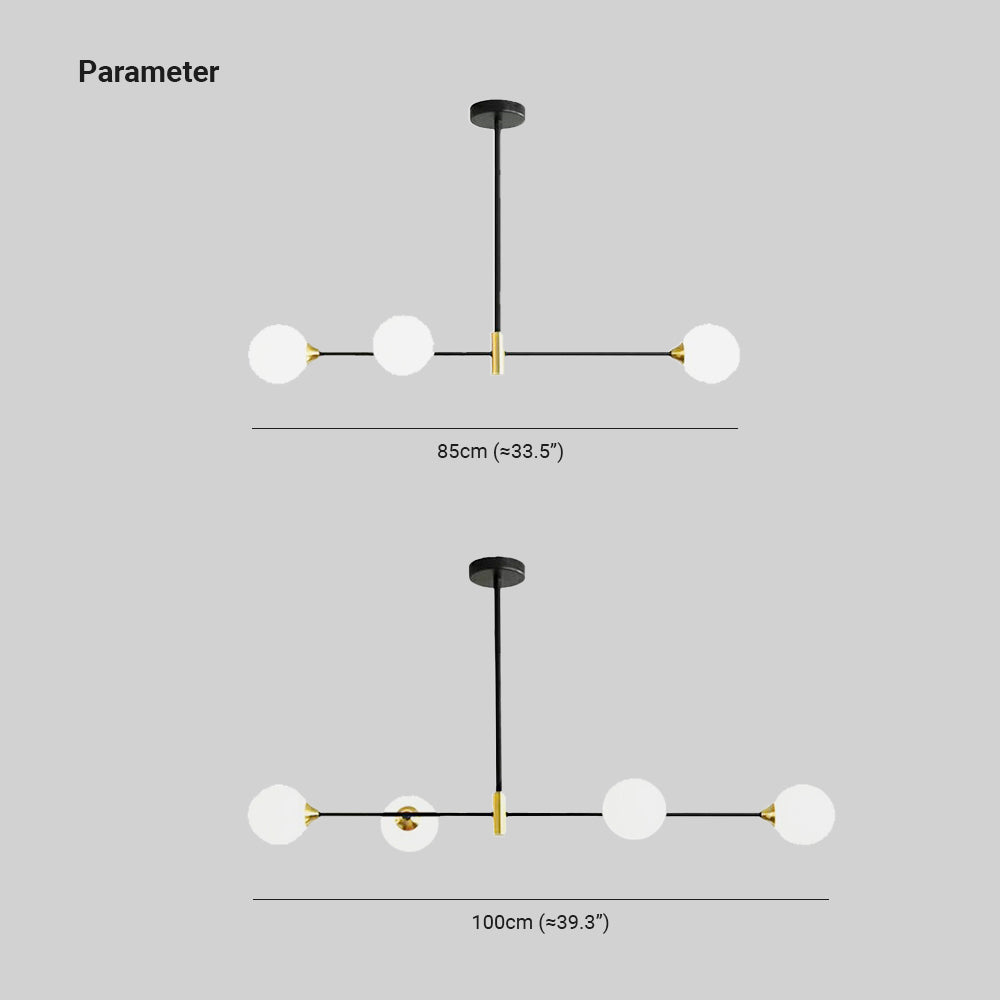 Valentina Suspension Linéaire Minimaliste, Metal/Verre, Blanc, Chambre - Neutralighting