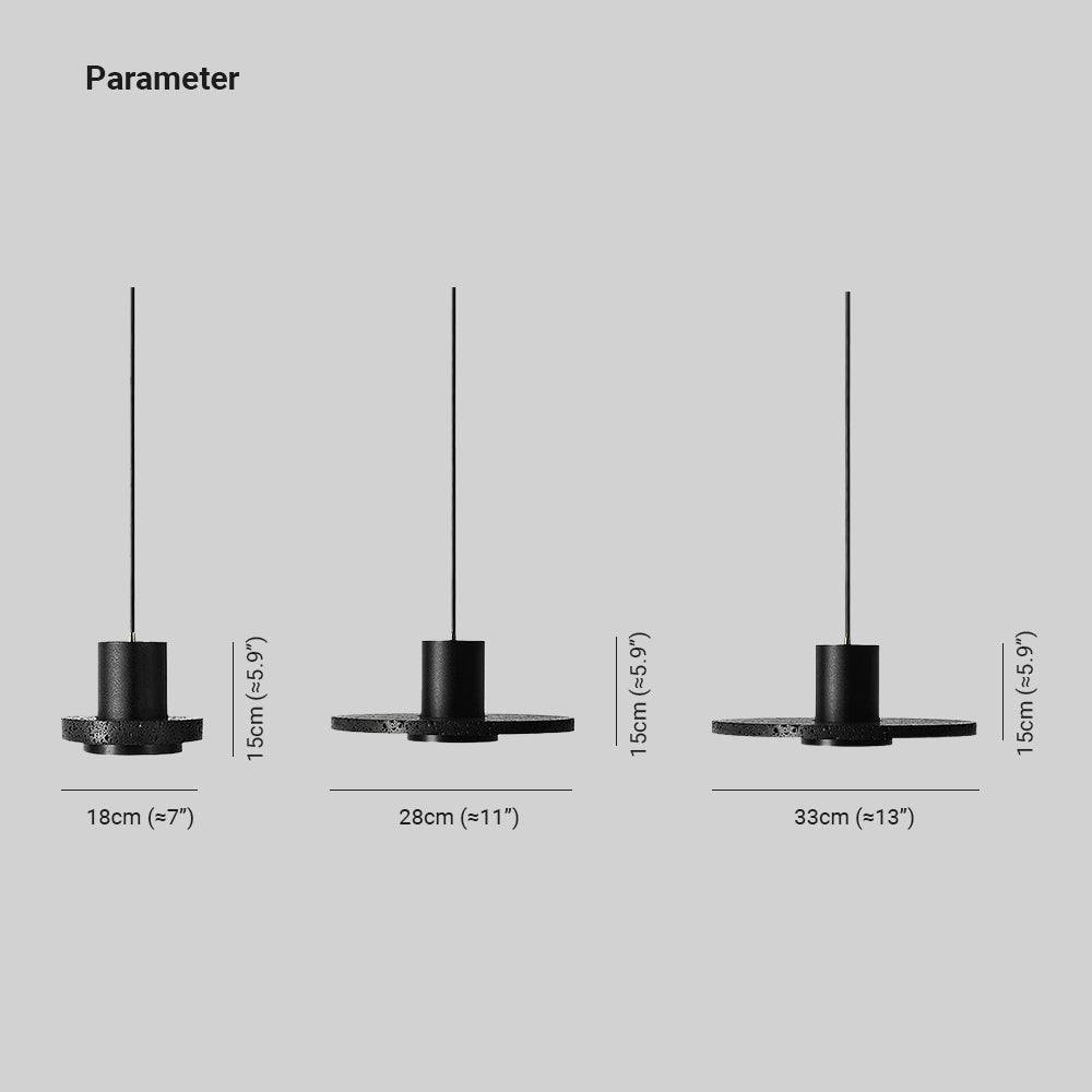Arisha Suspension Cylindre Moderne, Pierre, Noir, Chambre - Neutralighting