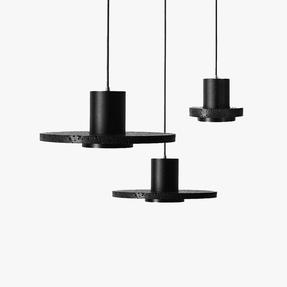 Arisha Suspension Cylindre Moderne, Pierre, Noir, Chambre - Neutralighting