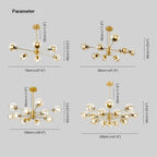 Valentina Suspension Multi Retro, Metal/Verre, Noir/Or, Salon - Neutralighting