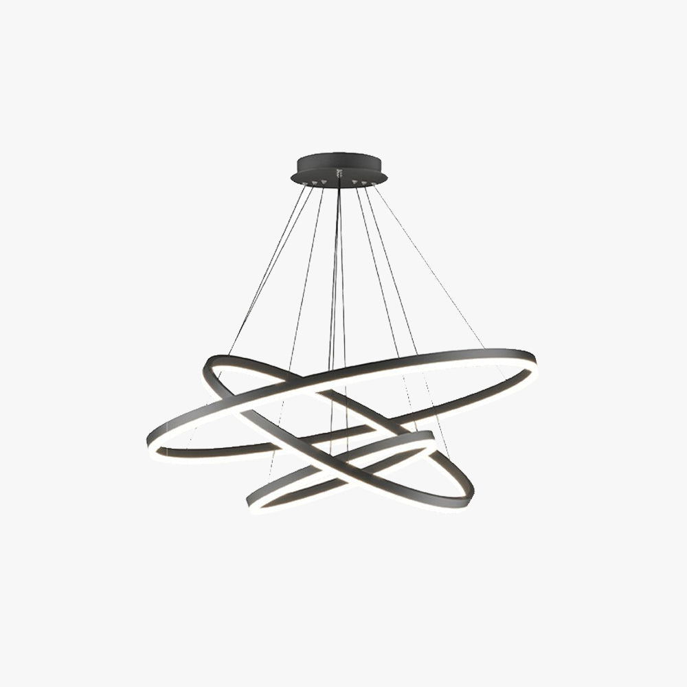 Arisha Suspension Anneau Moderne, Métal/Acrylique, Noir/Blanc, Salon - Neutralighting