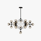 Valentina Lustre Industriel, Metal/Verre, Noir, Chambre - Neutralighting