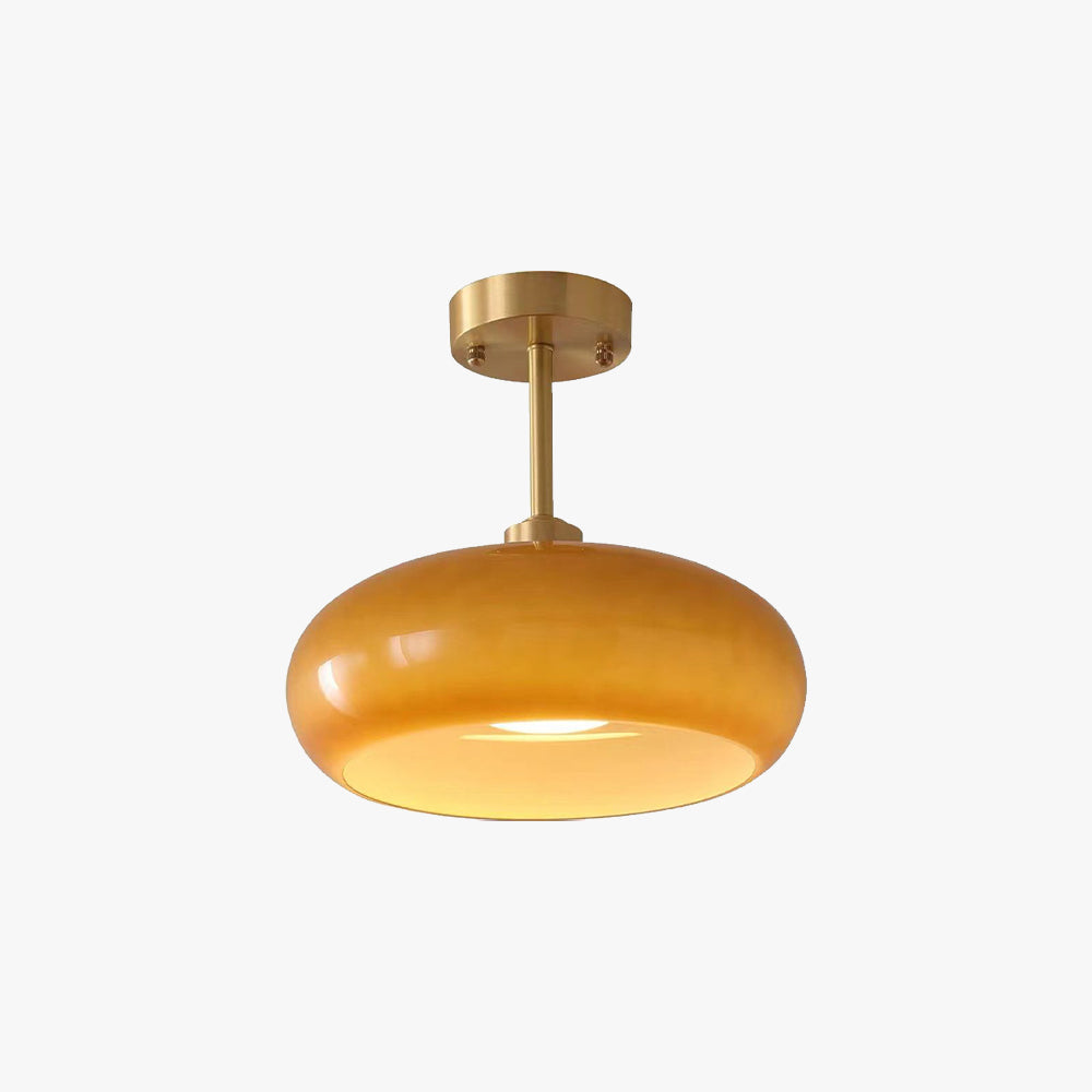 Valentina Plafonnier Rond Moderne, Métal/Verre, Orange/Blanc, Salon - Neutralighting