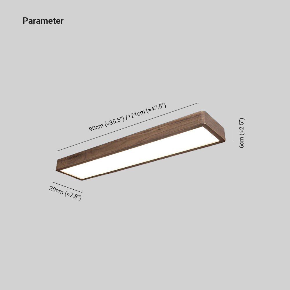 Muto Plafonnier Rectangulaire Moderne, Bois/Acrylique, Bois, Salon - Neutralighting