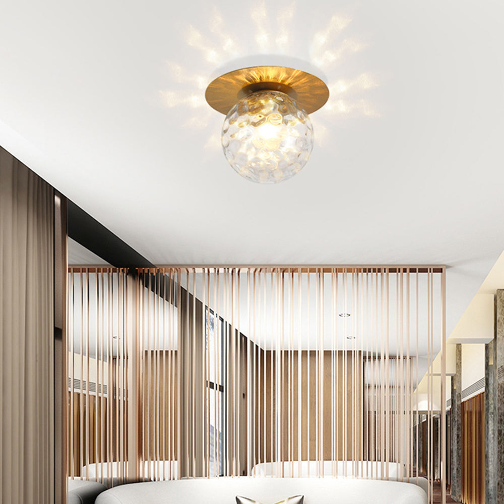 Melo Applique Murale Globe Moderne Design LED Métal Verre Noir/Or Salle de Bain - Neutralighting