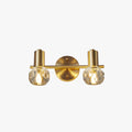 Kristy Applique Murale Miroir Globe Simple, Métal/Cristal, Doré, Salle de Bain - Neutralighting