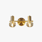 Kristy Applique Murale Miroir Globe Simple, Métal/Cristal, Doré, Salle de Bain - Neutralighting
