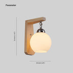 Muto Applique Globe Scandinave, Bois/Verre/Métal, Beige, Salon - Neutralighting